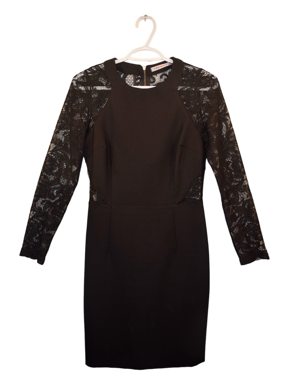 Black Lace Long-Sleeve Sheath Dress
